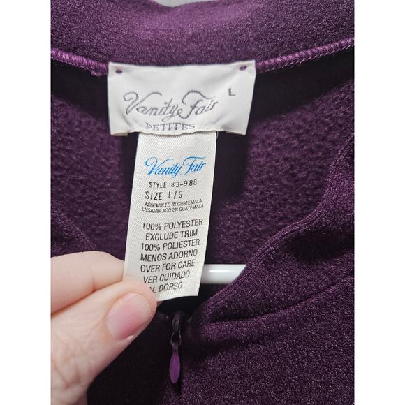 Vintage Vanity Fair Purple Velour Embroidered Tapestry Bathrobe Robe Housecoat L - Picture 2 of 7